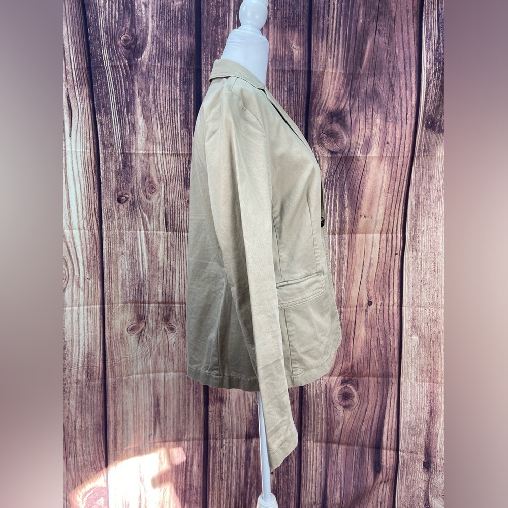 Talbots khaki colored cotton feel blazer jacket women’s size 10 - Picture 5 of 16